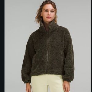 Lululemon Cinchable Fleece Zip-Up Dark Olive 12